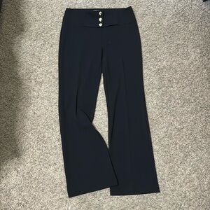 Long black pants with gold buttons